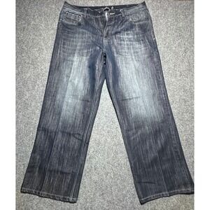 AVIREX Y2K Mens Dark Wash Embellished Pocket‎ Bootcut Jeans Size 36x30